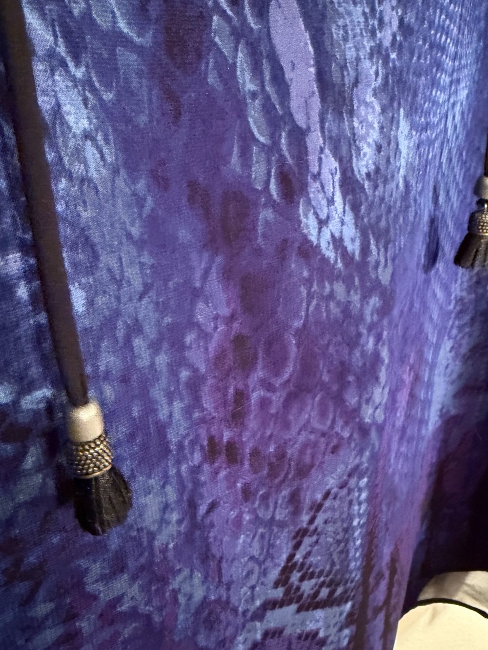 Atina Cristina Blue Purple Snake Print V Neck Tunic Dress - Picture 6 of 14